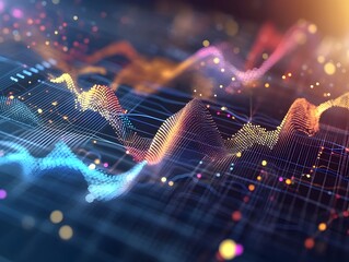 Wall Mural - intricate data driven visualization of website optimization factors and key performance indicators