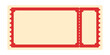 © Reiu - Vintage ticket. Red vector ticket illustration. Empty, blank theater, festival, circus, concert, event, movie, party, raffle ticket design template. No text. Vector old school, retro admit one ticket.