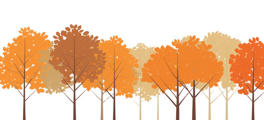 Sticker - PNG Illustration of fall tree border outdoors nature plant.