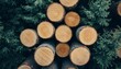 © Mikki Orso - Log pile of spruce trunks  timber from forest for logging industry and wood processing