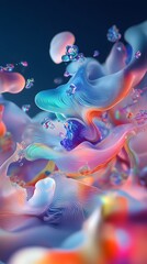 Wall Mural - whimsical 3d web application with fantastical ui elements and dynamic data visualizations