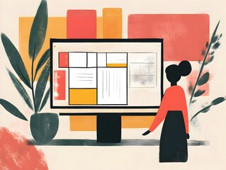 Wall Mural - whimsical digital of website design with inclusive and accessible aesthetics