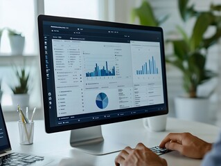 Wall Mural - comprehensive web analytics dashboard with data visualizations and real time metrics