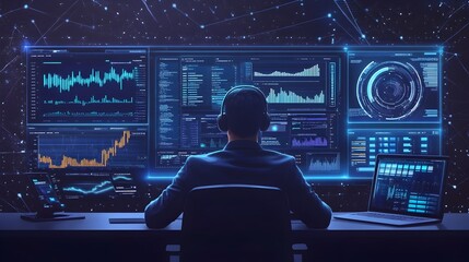 Wall Mural - sophisticated website management dashboard fueled by ai powered analytics and insights
