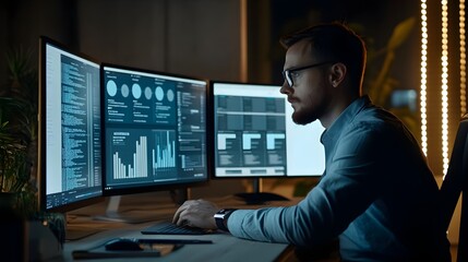 Wall Mural - innovative web management dashboard with advanced analytics and workflow automation