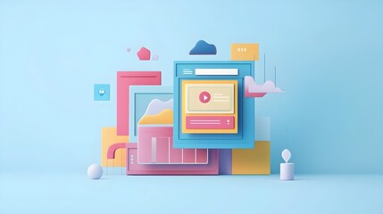 Wall Mural - vibrant and seamless website loading animation with sleek user interface design