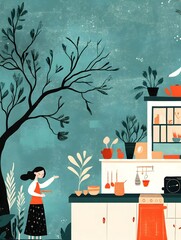 Wall Mural - whimsical website loading screen with charming and engaging user interface