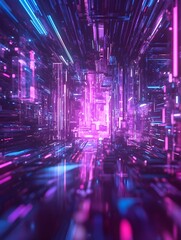 Wall Mural - vibrant and dynamic website loading screen with holographic ui and futuristic aesthetics