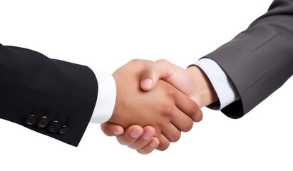 Poster - PNG 2 men shaking hands in a business meeting handshake white background agreement.