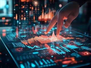 Wall Mural - striking holographic display unveiling intricate website insights and metrics for visually