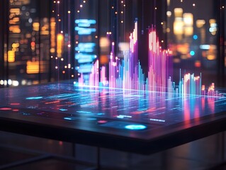 Wall Mural - striking holographic display revealing intricate website analytics and insights