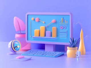 Wall Mural - ai powered website optimization for maximized search visibility and performance insights