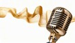 © Studio 100 - Gold microphone isolated on white. Generated image