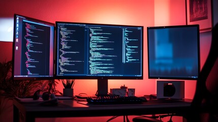 Wall Mural - talented software developer seamlessly integrating api functionality into visually captivating
