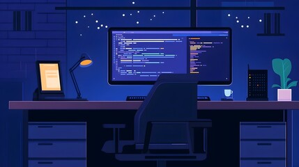 Talented programmer seamlessly integrating API into visually captivating website with dual monitor