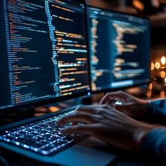 Wall Mural - programmer expertly integrating api into sophisticated website development workflow