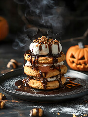 Wall Mural - Halloween themed s'mores, food photography