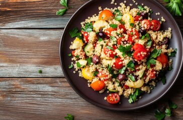 Wall Mural - Quinoa Salad with Tomatoes, Zucchini, and Olives