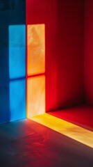 Canvas Print - red blue and yellow light