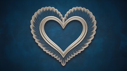 Wall Mural - Heart shaped decor on blue background