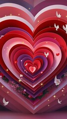 3d hearts background illustration