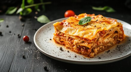 Sticker - Delicious Lasagna with Basil and Pepper