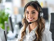 © bvbflo1 - Professional female call center agent with headset smiling