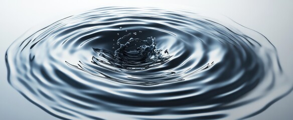 Poster - Water Droplet Splash Creating Concentric Ripples