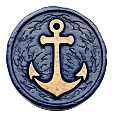 Wall Mural - png seal wax stamp blue anchor pendant jewelry locket.