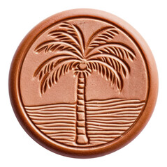 Poster - PNG  Seal Wax Stamp palm vintage key locket white background confectionery.