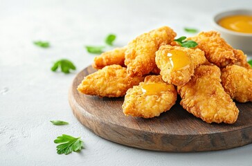 Wall Mural - Crispy Chicken Tenders with Honey Mustard Dip