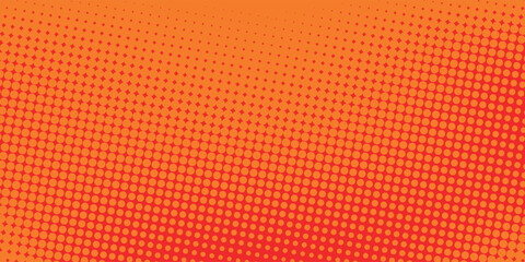 Wall Mural - dots halftone orange color pattern gradient texture with technology digital background. dots pop art