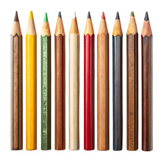 Wall Mural - Set of pencils isolated on transparent background