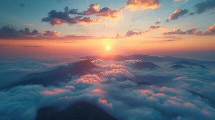 Poster - Sunrise Above the Clouds