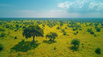 Wall Mural - Aerial View of African Savanna