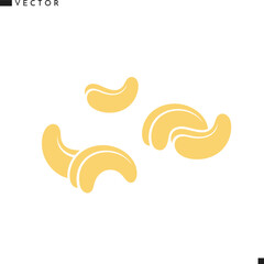 Poster - Cashews icon set. Abstract nuts vector. Isolated cashews on white background