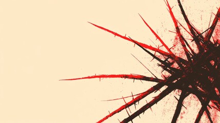 Graphic design abstract representation of pain sharp red lines and shapes against a dark background intense and striking visual black and red palette