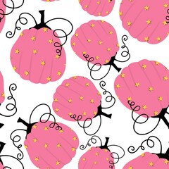 Halloween cute pumpkins seamless monsters pattern for wrapping paper and fabric