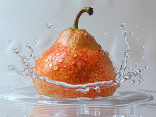 Wall Mural - ripe pear on a white background