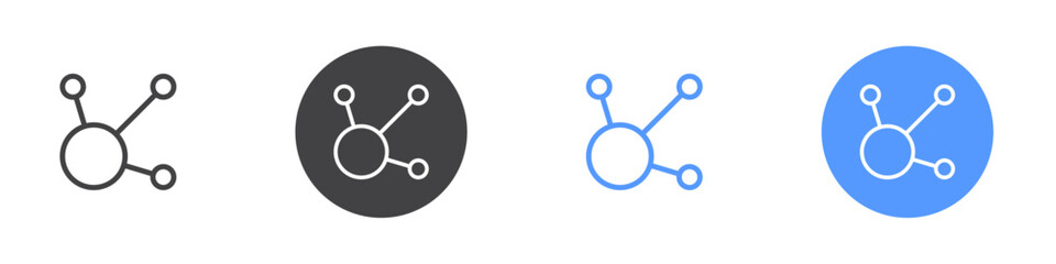 Affiliate icon Flat set in black and white color