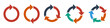 © icons gate - Circle arrows icon vector diagram infographic set. Sync repeat and reload arrow icon, rotate arrow symbol, Vector illustration