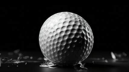 Wall Mural - Many golf ball together closeup isolated on black. Textured background of used golf balls. Professional sports industry. White golf balls black background. Banner. Close up