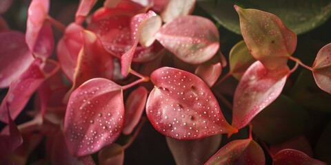 Wall Mural - Exquisite foliage showcasing pink speckles on Hoya Crimson Queen