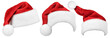 © Roman Samokhin - Set of Santa Claus red hat or Christmas red cap isolated on transparent background