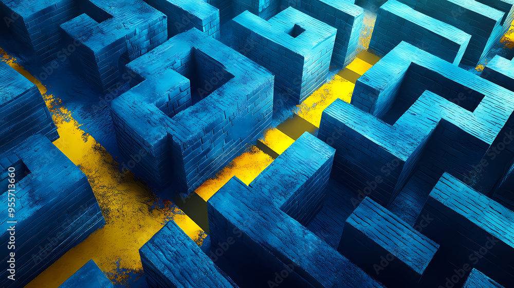 3d rendering: concept - solving a complex problem. brute force method ...