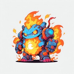 Poster - Fiery Robot Monster