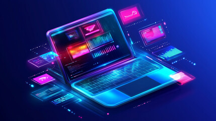 Rozwój stron internetowych i aplikacji mobilnych z myślą o laptopach, wykorzystujący zaawansowane technologie do kodowania oprogramowania.