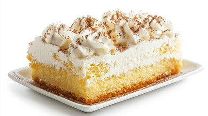 Wall Mural - A slice of creamy cheesecake topped with chopped nuts, served on a white plate.