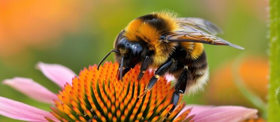 Wall Mural - Busy Busy Bumble Bee On A Flower