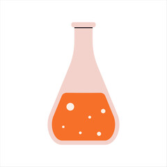 chemical flask with liquid. vector illustration for scientific, educational, and laboratory-themed d